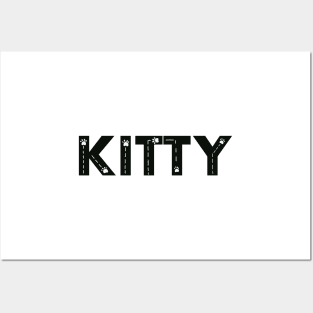 Kitty cat name made of hand drawn paw prints Posters and Art